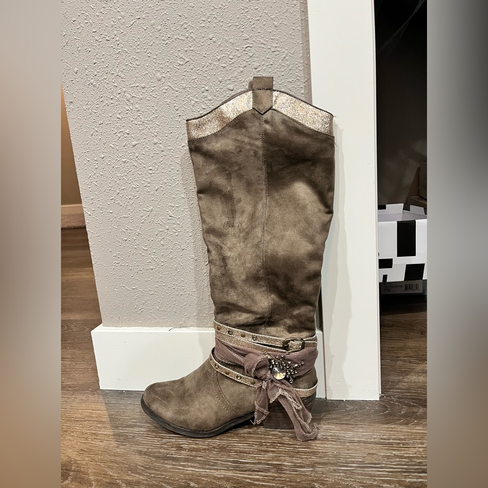 Not Rated taupe knee high boots